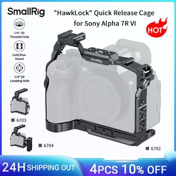 SmallRig A7R VI Jaula de liberación rápida HawkLock para Sony Alpha 7R VI con rótula fría roscada de 1/4