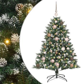 Árbol De Navidad Artificial Verde 120 Cm Pvc, Plástico Y Acero Vidaxl