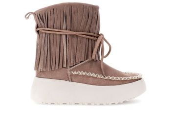 botines altos de ante con flecos taupe 36