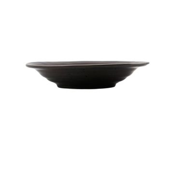 Plato  ø25cm gris oscuro hondo cerámica y mármol gris