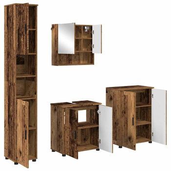 Juego De Muebles De Baño 4 Uds. Madera Vieja 61 X 35 X 64 Cm Vidaxl