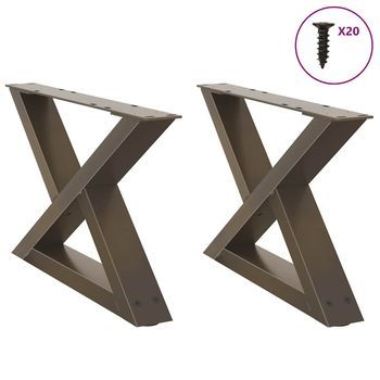 Patas Para Mesa De Centro (2 Unidades), Acero Natural, 50 X (30-31,3) Cm. Vidaxl