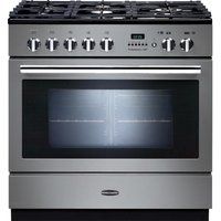 rangemaster professional fxp 90 dual fuel range cooker - stainless steel  chrome stainless steel