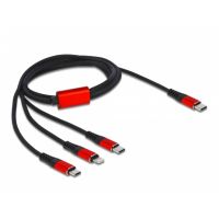 cable de carga usb 3 en 1 delock usb type-c a lightningmicro usbusb type-c 1 m negrorojo