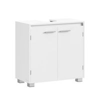 mueble bajo lavabo con puerta y estante ajustable 3 alturas - blanco