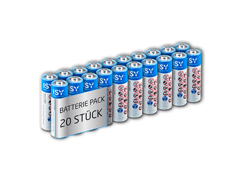 Pilas AAA - ISY IBA 1001, 20 unidades, 1.5 v, Para fotos y videocámaras