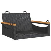banco columpio  banco de jardin de ratan sintetico negro 63x62x40 cm