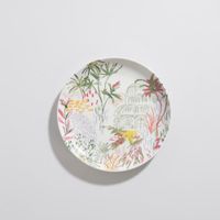 plato de postre de ceramica multicolor