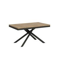 mesa extensible 90x160420 cm karida evolution roble natural estructura antracita