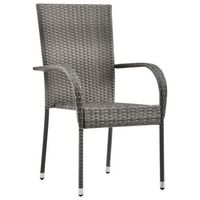 pack 6 uds sillas de jardin  silla de exterior  sillon apilables ratan sintetico gris