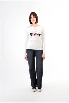 camiseta de manga larga con logo de be noir white s