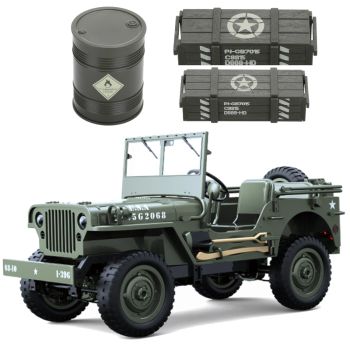 JJRC C8815 1/10 Camión Militar Willys Piezas de Coche Tambor de Aceite Pequeño Grande Caja Cartuchos Modelos de Vehículo