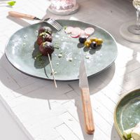 estuche de 6 cuchillos carne  madera