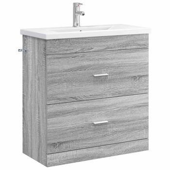 Juego De Muebles De Baño Sonoma Gris 81 X 40 X 84,5 Cm Vidaxl