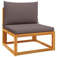 sofa jardin  sofa de exterio sin reposabrazos con cojines madera maciza acacia