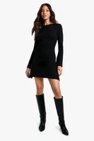 vestido recto de canale con atadura en la espalda negro