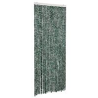 cortina antimoscas chenilla verde y blanco 100x230 cm