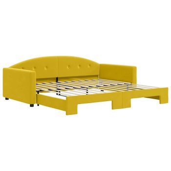 Vidaxl Sofá Cama Nido Terciopelo Amarillo 100x200 Cm