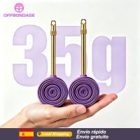 offbondage 2 unidades de camara de aire ultraligera para bicicleta de carretera 700c 35g 70018 23 25 28 30 32c valvula de metal de aluminio valvula francesa de 6080mm de longitud para ciclismo