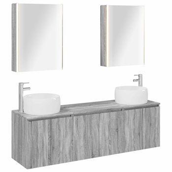 Juego De Muebles De Baño 5 Pcs Sonoma Gris Madera De Ingeniería Vidaxl
