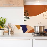 frente de cocina panel trasero aluminio - 90 x 70 cm - naranja