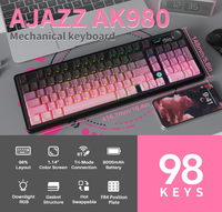 teclado mecanico para juegos ajazz ak980 interruptor de regalo tamano completo teclas rgb instalacion de teclas tres modos interruptor melad