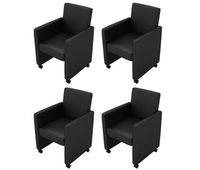 vidaxl sillas de comedor 4 unidades cuero sintetico negro