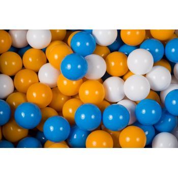 Meowbaby Juego De Bolas De Plástico 300 Piezas Blanco/mostaza/azul