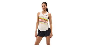 Camiseta sin mangas hoka race day blanca mujer