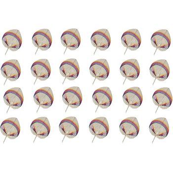 Pack 24 Pay Pay De Colores | Pack 24 Abanico De Palma Colores 24x26cm