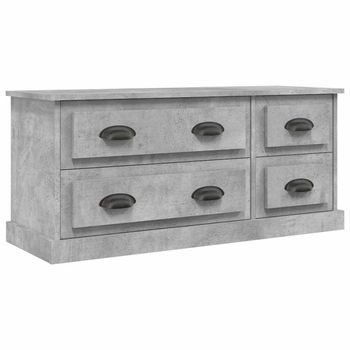 Mueble De Tv Madera Contrachapada Gris Hormigón 100x35,5x45 Cm Vidaxl