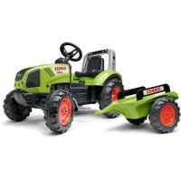 tractor a pedales infantil falk claas arion 430 con remolque y 75 plastico reciclado