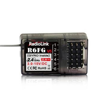 Radiolink R6FG 2.4GHz 6CH FHSS Receptor de largo alcance con giroscopio para RC Car Boat RC8X RC6GS V2/V3 RC4GS V2/V3 T8