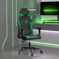 silla gaming  silla de oficina  silla gamer ergonomica cuero sintetico negro y verde cfw790363