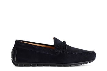mocasines en piel de ante y lazo para hombre blue