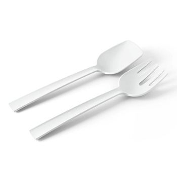 Cubiertos de servicio de polipropileno blanco mate