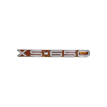 Emblema panel lateral Yamaha XS 650 -'73 OE-Réplica ámbar