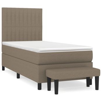 Cama Tapizada 203x83x128 Cm Tejido (100 % Poliéster), Contrachapado Y Madera Tratada - Taupe
