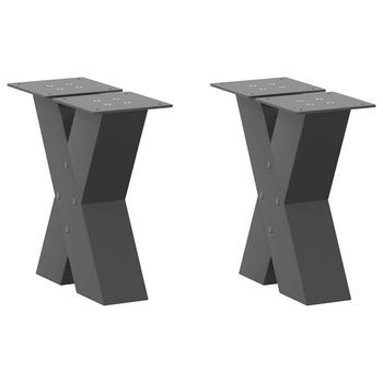 Patas Para Mesa De Centro En Forma De X (2 Unidades), Antracita, 30 X (30-31) Cm, Acero Vidaxl