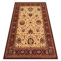 alfombra de lana kashqai 4303 106 flores marco beige  burdeos 80x160 cm