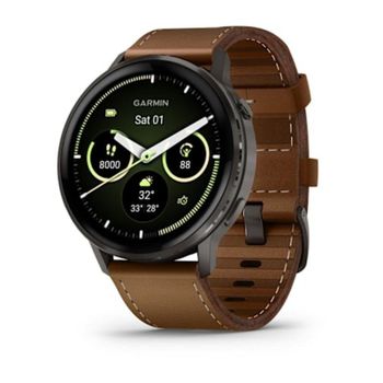Garmin Venu 4 Bluetooth GPS 45mm AMOLED Negro Correa Marrón Grande Resistencia Agua 5ATM SpO2