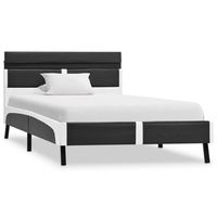 cama individual  estructura de cama con led sin colchon cuero gris 90x200 cm cfw46380
