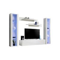 mueble para tv fly a2 de diseno color blanco brillante  led mueble colgante moderno y a la moda para su sala de estar