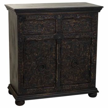 Aparador de madera negro 90x40x90 cm