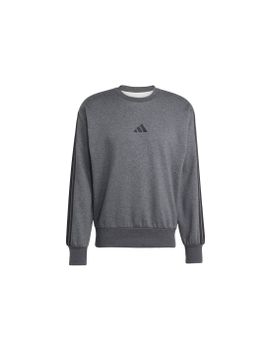 Sudadera adidas 3Bandas Fl Swt Hombre Gris Oscuro/Negro