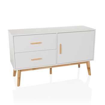 Aparador / Cómoda Tarolo I 120x71,5x40 Cm 2 Cajones 1 Puerta Blanco Hjh Living