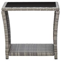 mesa de centrormesa auxiliarrmesa de cafe de ratan sintetico y vidrio gris 45x45x40 cm