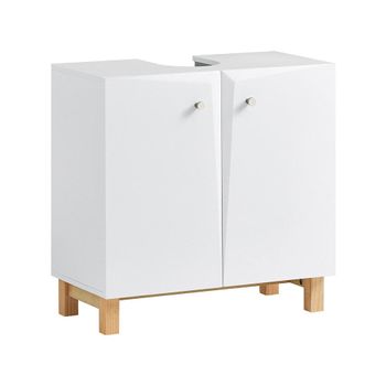 Armario para de bajo del lavabo con 2 puertas y estante mdf blanco