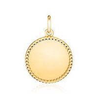 colgante redondo de plata 925 dorada