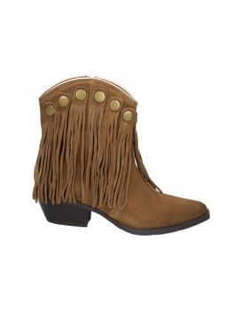 Botines De Tacón Con Flecos Eva Paris 27958 Marrones 36